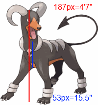 Ken Sugimori's drawing of Houndoom, a little marked up