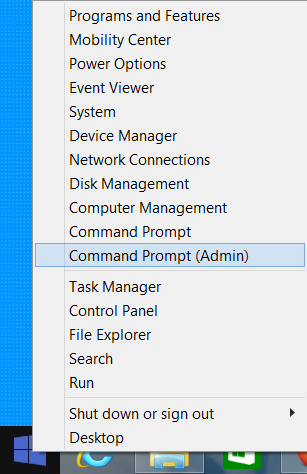 Getting to the Admin CMD (Win8)